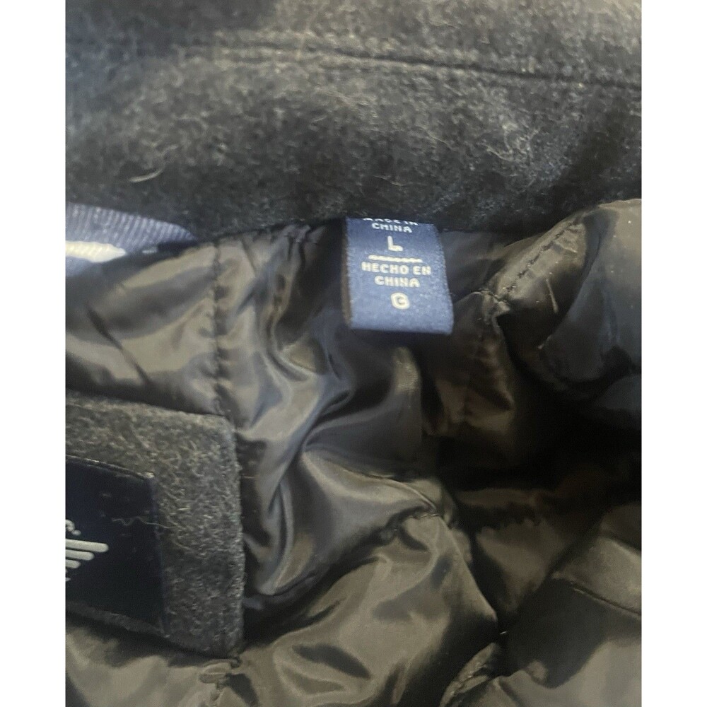 Dockers Mens Wool Blend Overcoat Charcoal Grey Quilted Lined Car Coat Large - Picture 5 of 5
